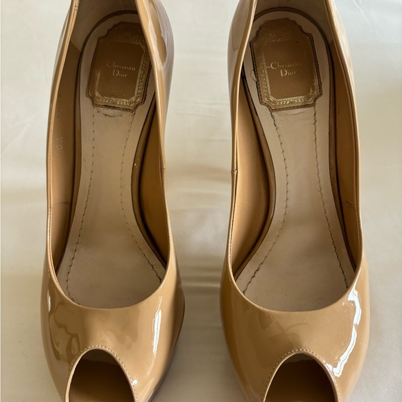 Christian Dior Miss Dior Peep Nude Patent Heels - Picture 8 of 11